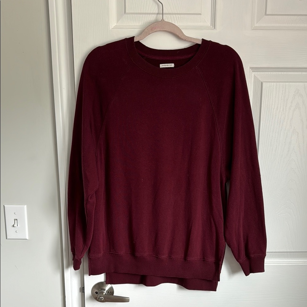 American Eagle Outfitters Red Classic Crew Neck Sweater